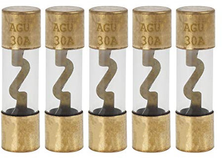 X AUTOHAUX 5 Stücke 30A AGU Sicherungen Feinsicherung Glassicherung Glasrohrsicherung G-Sicherung Schnellschlag-Glassicherungen-Sortiment-Set
