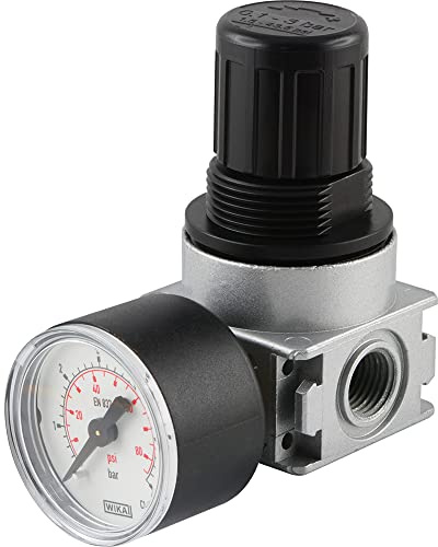 Fittingteile - Druckregler Baureihe 0 - Vordruckabhängig - 600 l/min - Druckminderer Druckluft (Gewindegröße: G 1/8 - Druckregelbereich: 0,5-10 bar)