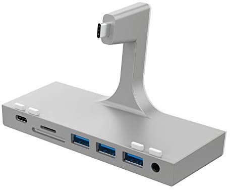 SABRENT iMac USB C Hub aktiv 3.2 Gen1 mit netzteil, 4K HDMI, 3.2 Gen2 Port + 3 USB 3.2 gen1, SD/Micro-SD-Kartenleser, 3,5mm Klinke Adapter, Exklusiv entworfen für iMac (2017 & HÖHER) (HB-SIMC)