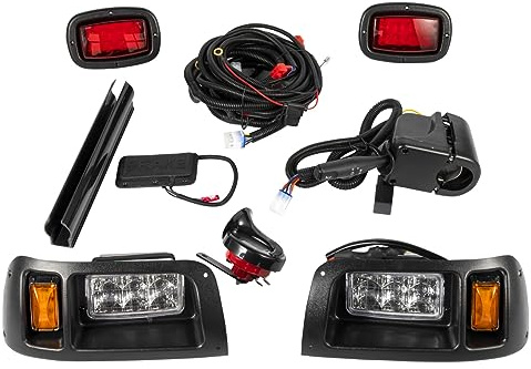 Dr.Acces Club Car DS LED Light with Deluxe harness and Upgrade Headlight Power Kits | with Turn Signals, Hazard Flasher, Horn and Brake for Club Car DS Gas & Electric Golf carts (1993 & up)