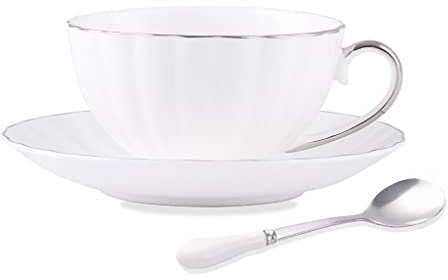 ZOGBX Juego de Taza de té,Tazas de café de Porcelana,Tazas de Café Florales,Juego de Tazas de la Tarde Inglesa Vintage,Vajillas para Desayuno,Juegos de Té de Cerámica for Bebidas Calientes o frías