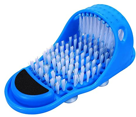 Xfaiz - Limpiador de pies mágicos, limpiador de pies azules, cepillo exfoliante, cepillo de cerdas sin doblar, masajeador de pies para lavadora, ducha, spa, pantuflas (1), Azul (Magic Feet Cleaner)