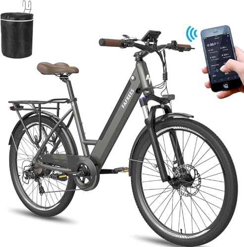 Fafrees F26 Pro [ Offiziell ] E Bike Herren Urban mit App 250W, Elektrofahrrad E-Bike Damen 26 Zoll Pedelec Mountainbike Citybike, 25km/h Elektrisches Fahrrad Akku 36 V/14,5 Ah