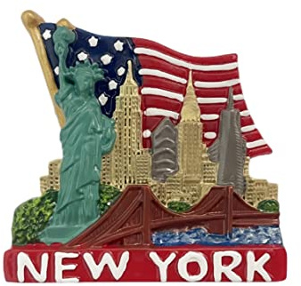 New York USA 3D-Kühlschrankmagnet, Souvenir, Geschenk, Kunstharz, handgefertigt, New York, Kühlschrankmagnet, Dekoration für Zuhause und Küche