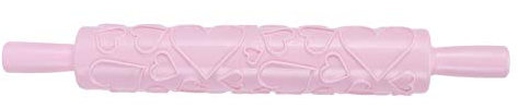 Mattarello per goffratura 3D Mattarello per fondente Rullo per pasta fai-da-te per la cucina Biscotti da forno Biscotti Torta fondente Pasta per pasta Argilla(Rosa)