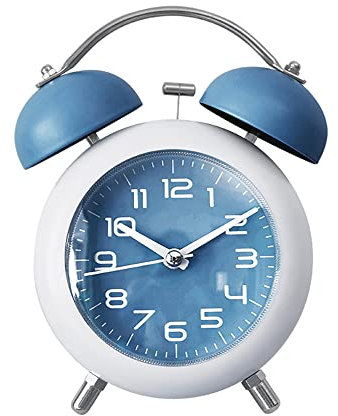 Lancoon Sveglia Analogica in Metallo, Doppia Campana con Silenzioso Non Ticchettio Luce Notturna Supporto Batteria per Dormitori Pesanti Bambini Camera da Letto