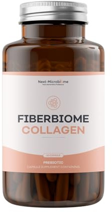Fiberbiome Collagen – Präbiotische Kapseln mit Kollagen, Inulin, Maca und Ginseng – 60 Kapseln
