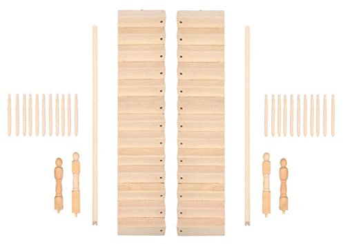 VIFERR Puppenhaus Treppe,1:12 DIY Miniatur Holztreppe Puppenhaus Möbel Zubehör für Puppenhaus Bastelarbeiten (Rechter Handlauf)