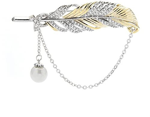 Brosche Damen Damenmode-Accessoires, Damen-elegante Perlenkette, Feder-Brosche, Hochzeitsbankett-Party-Brosche Fashion Brosche