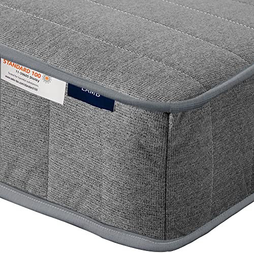 LAMB Matratze 90x200 cm Taschenfederkernmatratze 7-Zonen Höhe 18cm Härtegrad H4 Medic Orthopädische Federkernmatratze mit Schaumstoff und Microfaser-Bezug, Graue Matratzen für Kinder und Erwachsene