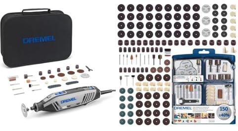 Dremel 4250 Outil Rotatif Multifonction 175W avec 35 Accessoires Vitesse Variable & Coffret de 150 accessoires Dremel pour outils rotatifs pour graver, découper, poncer, meuler, nettoyer et polir