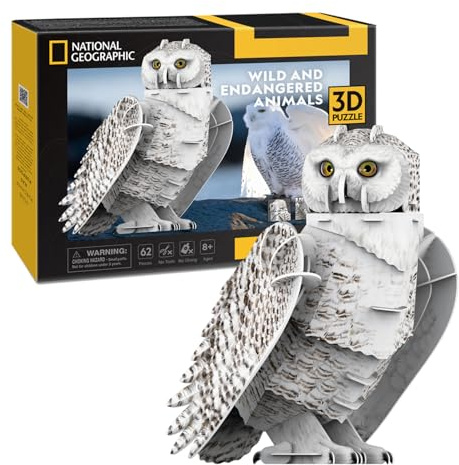 National Geographic – Meeresschildkröte | 3D-Puzzle | Modelle zum Zusammenbauen | Geschenk für Jungen 8 Jahre | Geschenk für Mädchen 8 Jahre | Basteln für Erwachsene | Kinderpuzzle (Schneeeule)