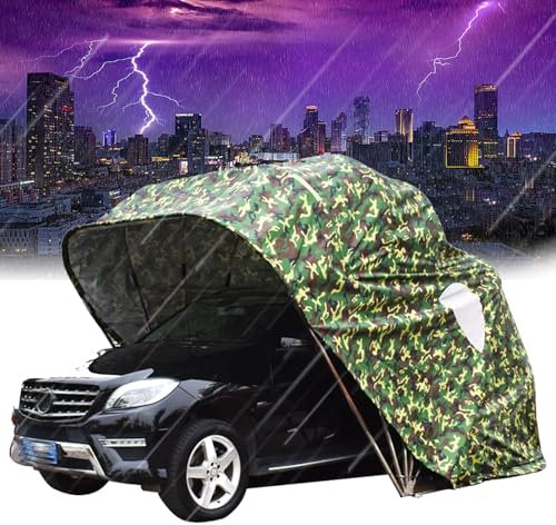 Tenda per auto resistente completamente automatica, posto auto coperto retrattile in acciaio inossidabile, ampio garage pieghevole per posto auto coperto, posto auto coperto,5.9*2.5*2.45M/19*8.2*8ft