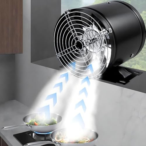 ICEMOB Portable Extractor Fan Kitchen,Window Fans with Exhaust And Intake,All Metal Bathroom Ventilation Fan,Safety Grille,for Home,Garage,Offices Exhaust Fan,7 inch