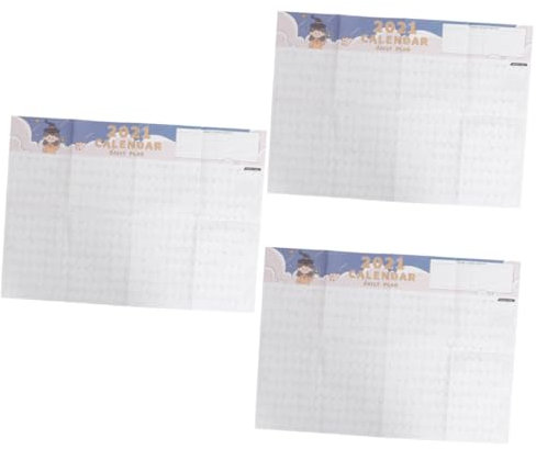 Lurrose 3stücke Jahresplaner Wandkalender Für Effektive Zeitplanung Übersichtlicher Tagesplaner Für Zuhause Und Büro Praktische Gestaltung Mit Großen Feldern Und Kreativen Designs