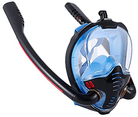 CAFIEDR Schnorchelset, Schwimmmaske für Erwachsene, Männer und Frauen, Doppel-Atemschlauch aus Silikon, vollständig trockene Schnorchelmasken, Taucherbrille, Ausrüstung, Weiß, S/(Blau LXL)