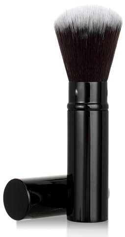 Pennello per trucco retrattile, nero Kabuki di alta qualità, pennello per cipria, blush, fard, correttore, viaggio, protezione solare, bronzer