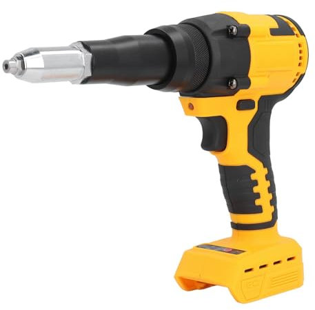 Remachadora Inalámbrica sin Escobillas, Remachadora Automática con Luz LED para Batería Color Amarillo