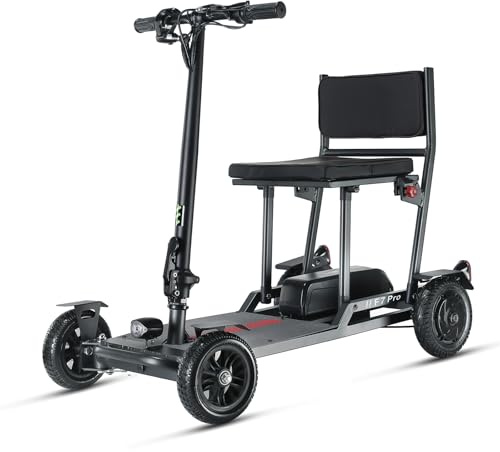 Freejoyer F7 PRO Faltbarer Mobilitätsroller, Höchstgeschwindigkeit 15km/h Reichweite 35km, Kompakter Mobilitätsroller mit Korb, Leichter Mobilitätsroller für Erwachsene und ältere Menschen, Grau