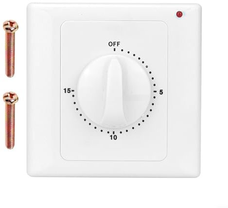 HomeVortex Interruttore meccanico con conto alla rovescia, prese temporizzate, interruttore di controllo del timer domestico, per elettrodomestici (temporizzazione 15 minuti)