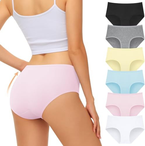 FALARY Slip Femme Coton Culotte Femme Slip Femme Culotte Confortable Respirant Multipack sous-vêtements Femme Pack de 6（L/42 EU, Multicolore-2）