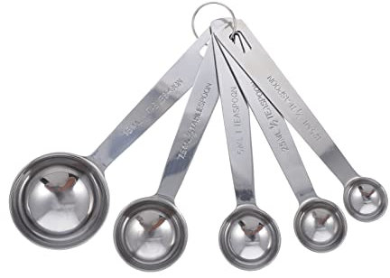 MAGICLULU Juego de 5 Cucharas Medidoras Inoxidable Cucharas Medidoras Portátiles Diseño Utensilios de Cocina para Cocinar y Hornear Accesorios de Cocina
