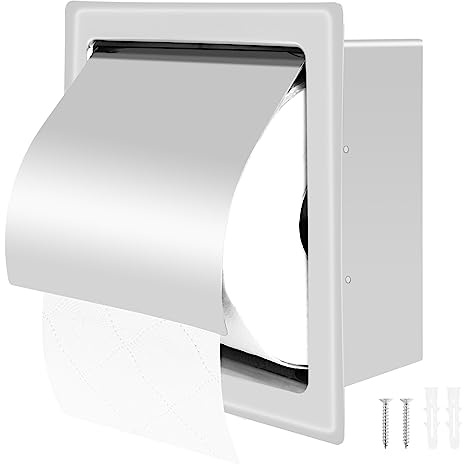 Steowsey Edelstahl Einbau Toilettenpapierhalter Wand Toilettenpapierhalter, Stil Toilettenpapierhalter, Einbau Tissue Roll Dispenser für Badezimmer
