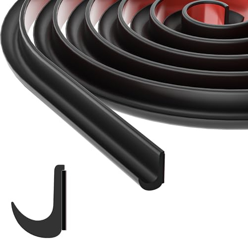 J-Shape Rain Gutter 6M,Easy to Install Flexible Drip Rail,Rain Diverter Strip to Control Water Runoff for Cars,Trucks,RVs,Vans,Boats and Home（Black)
