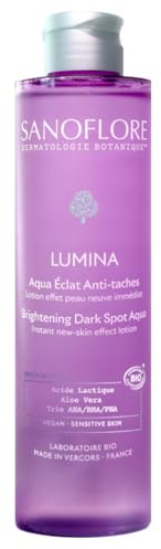 Sanoflore – Lumina – Lotion Tonique Visage Anti-Taches Bio – Action Peeling - Effet Peau Neuve Immédiat – Corrige Taches Acné, Soleil, Âge & Grossesse – Acide Salicylique & Acide Lactique – 200 ml