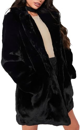 Manteaux pour femmes, vestes d'hiver chaudes en fausse fourrure avec doublure intérieure et boutons, élégantes et duveteuses