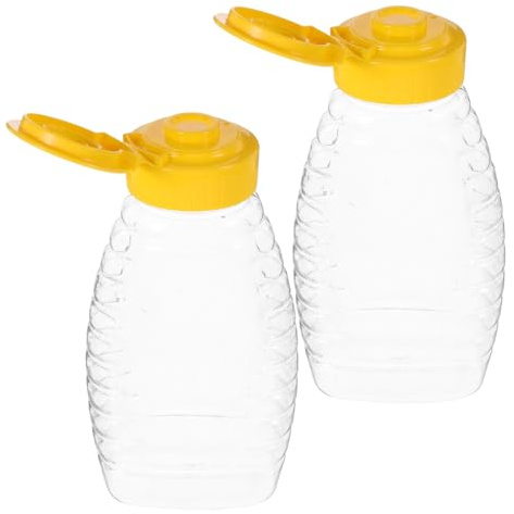 Gatuida 2 Stück Honig Spender Quetschflaschen Auslaufsicher Mit Klappdeckel Nachfüllbar Für Ketchup Senf Öl Sirup Und Salatdressing Praktische Würze Flasche