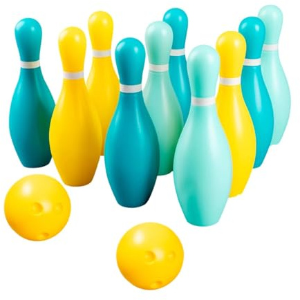 Baoblaze Bowling-Set für – Outdoor-Bowling-Spielzeug, Teamwork-Lernspiel für die ganze Familie, mit 10 Pins und 2 Kugeln für Garten, Spielplatz, Rasen