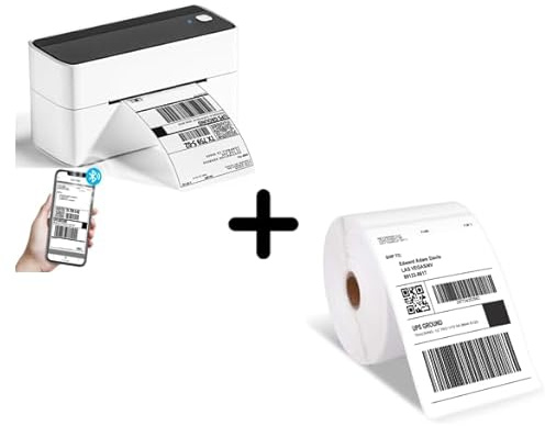Phomemo Bluetooth Etikettendrucker + Etiketten 4x6 500 Etiketten/Rolle