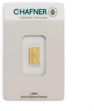 1 Gramm Goldbarren C. HAFNER + Echtheitszertifikat - 1g Gold - Feingold 999.9 - Prägefrisch - LBMA