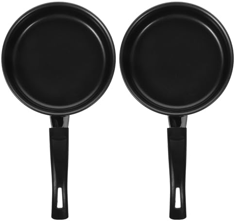 DIYEAH Padella Piccola Antiaderente 14cm in Ferro Fine 2 Pezzi per Frittata e Pancake Facile da Pulire Adatta a Cucina e Ristorante