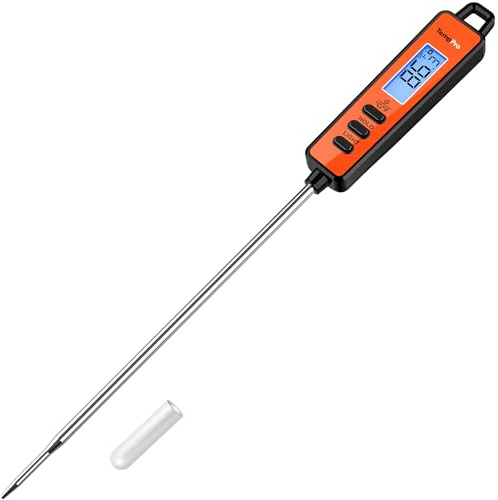 TempPro TP01A Digital Meat Thermometer for Cooking Candle Liquid Deep Frying Oil Candy, Kitchen Food Instant Read Thermometer with Super Long Probe, Backlit, Lock Function (Previously ThermoPro)