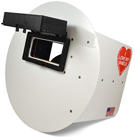 Wendy's Pancake Welding Hood Helmet w/Strap - Right Handed - White FLIP UP Lens