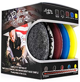 The Rag Company - Buff and Shine Reflection Artist Complete 6 Buffing Kit - Combination of Five Pads, URO line, Easy to Use Combo