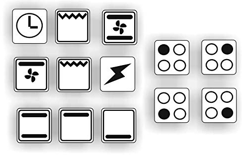 ein Set mit 13 Stück Herd Aufkleber E Herd Beschriftung Ofen Koch Schalter Zeichen Symbole (R29/1) (Nr1. schwarze Symbole auf weißem Grund, 20x20mm)