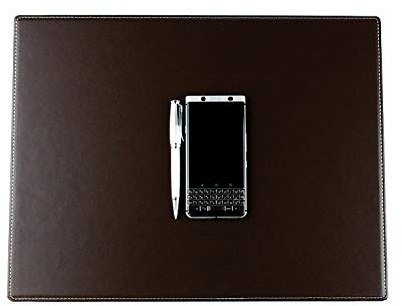 DELMON VARONE - Personalisierbare Schreibtischunterlage Cambridge Top Grain Leder braun, Rutschfeste Echtleder Schreibunterlage abwaschbar, Schreibtisch Unterlage geeignet als Mousepad, 45 x 35 cm