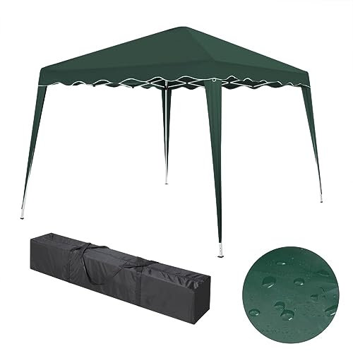 Faltbarer Pavillon 3x3m inkl. Tasche | wasserabweisend, UV 50+ Schutz | Pop Up Zelt, Faltpavillon Gartenzelt, Partyzelt, Capri | Klicksystem Metall-Gestänge (Grün)