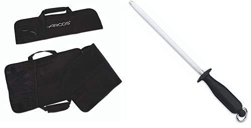 Arcos 690200 Bolsa con 4 compartimentos para cuchillos + 278100 Chaira, 230 mm (caja)