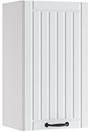 Vicco Hängeschrank Fame-Line, hängender Küchenschrank, Weiß Landhaus/Weiß, 40 cm