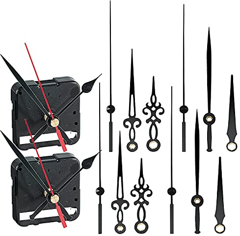 St. Leonhard Uhrwerk Links: 2er-Set Rückwärts laufende Uhrwerke mit 3 Zeiger-Sets (Linksdrehende Uhr, rückwärts laufende Uhr, Wanduhr)
