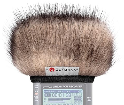 Gutmann Mikrofon Windschutz Fell für Tascam DR-40 / DR-40 V2 / DR-40X CAT Handgefertigt in Deutschland