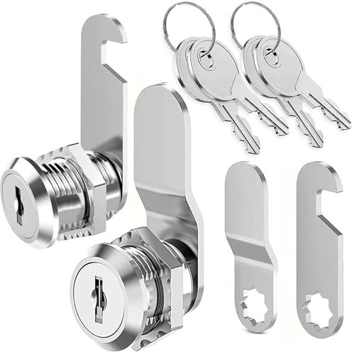 Litensh Cerradura de leva 16 mm, buzones 5/8 pulgadas, múltiples cierres seguros para archivos, cajones, cómodas, puertas de armario (2, 16 mm)