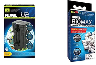 Fluval U2 Innenfilter, für Aquarien von 45 bis 110l + Biomax, Bio-Ringe mit einem komplexen Porensystem für Nutzbakterien, Innenfilter U2, U3 und U4, 170g
