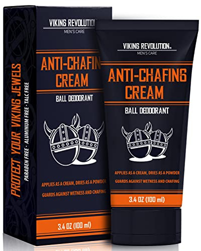 Viking Revolution Balls Deodorant With Aloe Vera and Purslane - Groin and Crotch Anti-Chafing Cream for Men - Quick Drying, Talc-Free Ball Cream 3.4oz