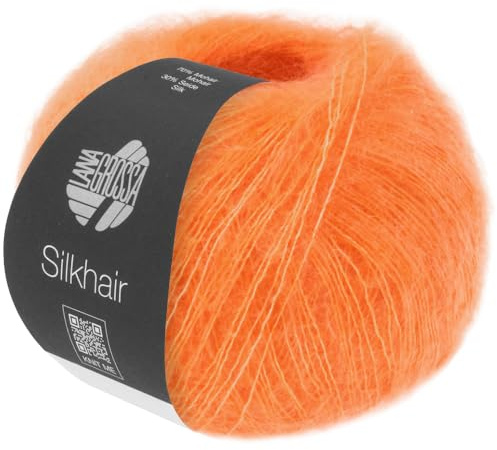 LANA GROSSA Silkhair | Feines Lace-Garn aus Superkid Mohair mit Seide | Handstrickgarn aus 70% Mohair (Superkid) & 30% Seide | 25g Wolle zum Stricken & Häkeln | 210m Garn FB 190