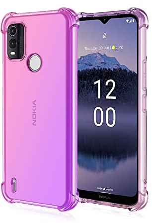 Niaoszhex Hülle für Nokia G11 Plus, TPU-Silikonhülle, Anti-Fall-Softshell, Vier-Ecken-Airbag,Anti-Drop staubdicht Stoßfest Hülle (Rosa Lila)